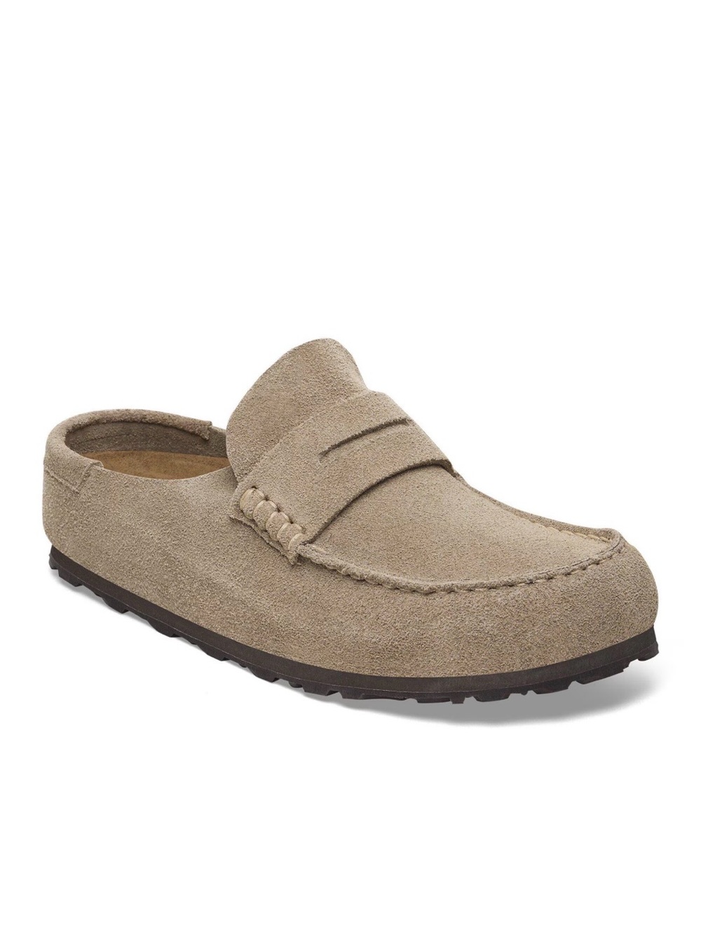 Men's Birkenstock Naples Wrapped Suede Slip-On in Taupe